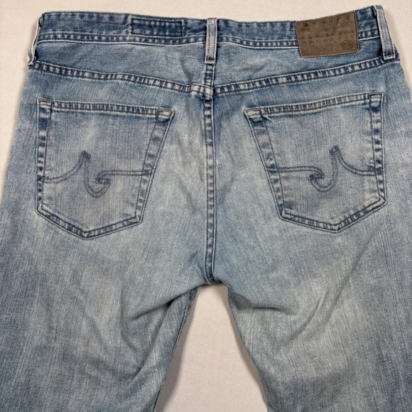 AG Adriano Goldschmied Jeans Mens 33R Light Blue The Matchbox Slim Straight 18Y - Picture 9 of 16